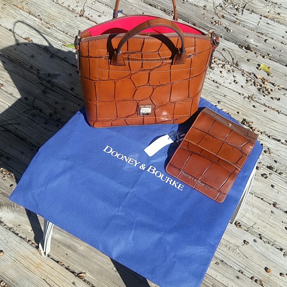 Dooney  & Bourke  Brown Croc Satchel